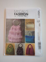 McCall&#39;s 5011 Pattern BAGS Fashion Accessories Lined Handbags Tote Purse Uncut - £7.58 GBP