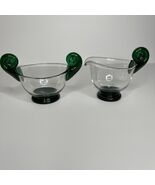 Vintage Fenton for Rubel P-31 Glass Creamer &amp; Sugar 1950&#39;s Domitz Emeral... - $1,014.75 MXN