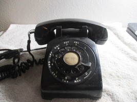 Vintage 1960 Rotary Black Desk L/M 500 Telephone - Bell System Western E... - $24.74