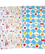 Vintage 60s 70s Kitschy Baby Quilt Blanket Reversible Alphabet Animals C... - $77.23