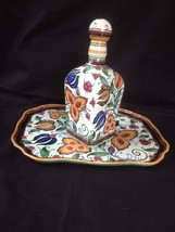 antique Dutch GOUDA pottery Liquer bottle on blade. &quot;Perzo Royal Zuid Holland&quot; - £191.45 GBP