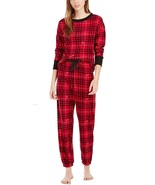 Betsey Johnson Womens Printed Waffle Fleece Pajamas Top Red Plaid M TOP ... - $18.44 CAD