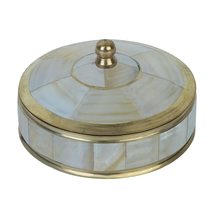 HANDTECHINDIA Vintage Round Hand Painted Decorative Jewelry Trinket Box Unique G - £20.23 GBP