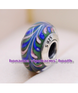 925 Sterling Silver Handmade Glass Lampwork Murano Glass Charm  - $6.00