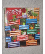 PUZZLEBUG Deluxe 500-piece Puzzle – CHEERFUL AND COLORFUL WOODEN CRATE G... - $188.96 MXN