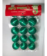 Vintage GREEN Silk Satin Thread Christmas Ball Ornaments General Foam NIP - £14.15 GBP