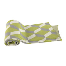 A&amp;B Home 50X60&quot; Green, Gray &amp; White Cotton Cashmere Throw - £47.34 GBP