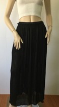 NEW CARMEN MARC VALVO Black Pleated Accordion Long Skirt - MSRP $88.00! - £23.94 GBP