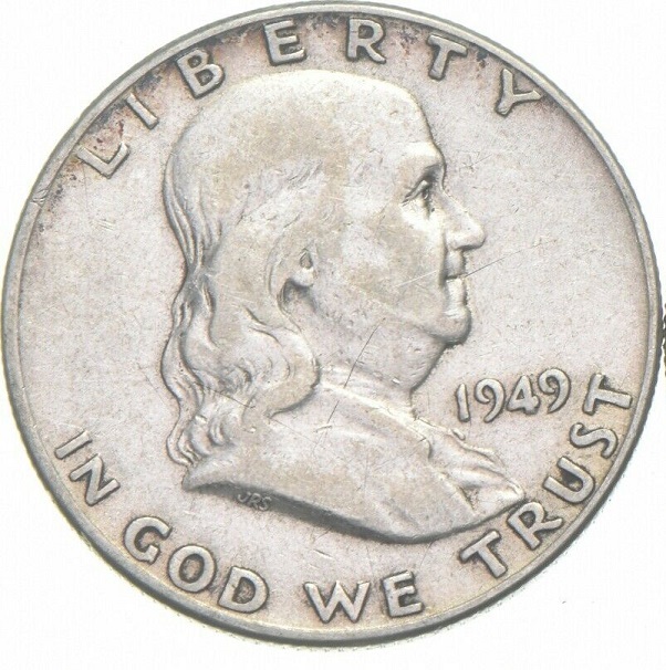 1949 Franklin Half Dollar $1 Face Lot Bullion Silver  20220021a - £22.01 GBP