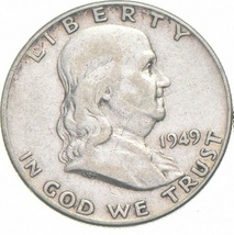 1949 Franklin Half Dollar $1 Face Lot Bullion Silver  20220021a - £22.34 GBP