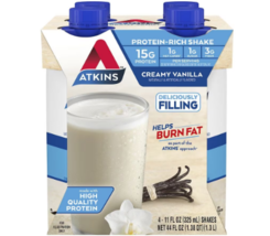 Atkins Advantage Shakes Creamy Vanilla11.0fl oz x 4 pack - £18.73 GBP