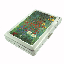 Vintage Wild Flowers 100&#39;s Size Cigarette Case with built in lighter Wallet - £17.37 GBP