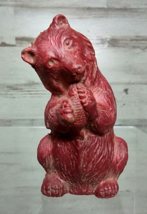Vintage Bear Eating Fish Hard Rubber Pencil Topper Figurine Toy 2&quot; - £5.02 GBP