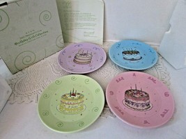 Avon President Club Birthday Gift Celebration Set Of 4 Dessert Plates 2003 - £15.54 GBP