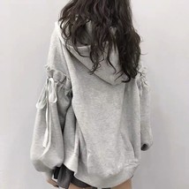Deeptown Harajuku Kawaii Women Sweatshirts Oversized Cute Zip Up Hoodies Preppy  - £78.94 GBP
