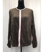 Sag Harbor Sport Women&#39;s Brown-Pink Trim Jacket size XL Cotton Blend - $9.05 CAD