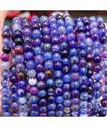 45 Dragon Vein Agate Gemstone Beads Striped Blue Purple Jewelry Supplies... - $16.82
