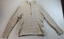 Tommy Bahama Sweater Mens Size Medium Beige Knit 100% Cotton Long Sleeve 1/2 Zip - £17.30 GBP