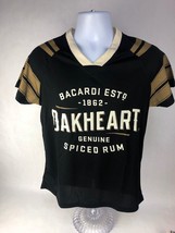 Bacardi Oakheart Spiced Rum Black Football  Jersey Shirt Women’s MEDIUM New Rare - £10.43 GBP