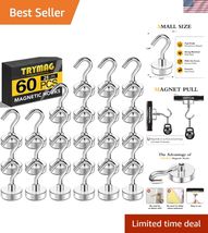 60Pcs Heavy Duty Magnetic Hooks, 28Lbs+ Small Magnetic Hooks for Cruise ... - $52.25