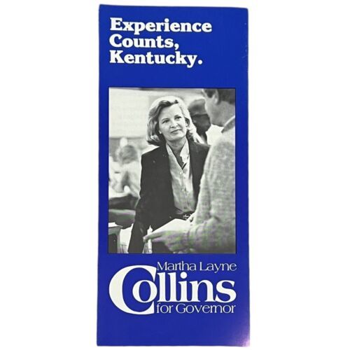 Vintage 1980&#39;s Martha L Collins Kentucky Governor Campaign Brochure Flyer - $9.50