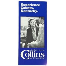 Vintage 1980&#39;s Martha L Collins Kentucky Governor Campaign Brochure Flyer - $180.84 MXN