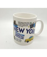 Vintg New York Manhattan Ceramic Mug Iconic Landmarks Coffee Mug souvenir - £8.98 GBP