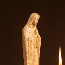 Our Lady of Lourdes Statue Christian Gifts Religious Catholic Statue Wooden - £39.07 GBP