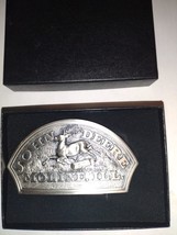 *John Deere 4 Leg Leaping Deer 1876 Silver Plated Belt Buckle 1983  3 3/4&quot; - £22.00 GBP
