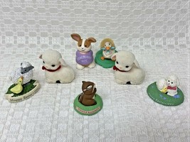 Lot/7 Vintage Hallmark Merry Miniatures 1991 Easter Figurines 1991 1992 - £22.38 GBP