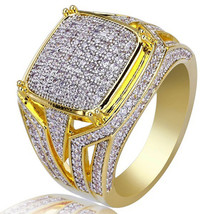 Elvis Presley Deluxe TCB LAB Austrian Crystal Gold &amp; Silver Plated Sz. 5-12 Ring - £13.30 GBP