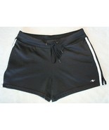 Athletic Works Women&#39;s Black With Double White Stripe Drawstring Shorts ~S~ - £6.07 GBP