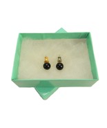 Black Ball Post Earrings, SIlver Tone Bead, Vintage Fashion Jewelry, JWL... - $181.89 MXN