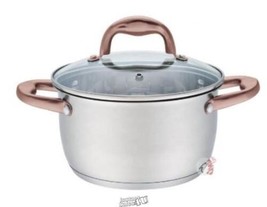 Diamond Stainless Steel Casserole Stockpot With Tempered Glass Lid, 6 Quart 24cm - £29.87 GBP