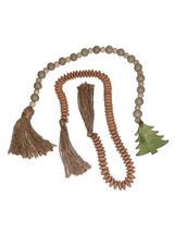 Set Of 2 Wood Beaded Garland Tassel Home Decor Christmas Tree Bohemian 2... - $434.99 MXN