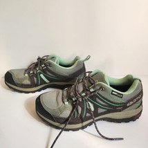 Salomon Ellipse CS WP Trekking Hiking Shoes Womens Size 8.5 Gray Green - £22.00 GBP