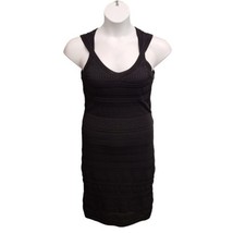 Cache Dress Womens Medium Black Knit Sleeveless Bodycon Bandage Y2k 90&#39;s - $24.75