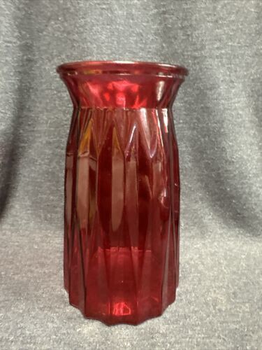 Mid Century Modern Vintage Red Ribbed Glass and 49 similar items