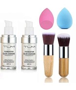 2pcs TLM Color Changing Foundation Liquid with 2 Brushes &amp; Sponges Full ... - $19.79