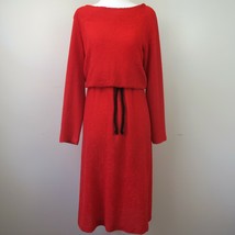Vicky Vaughn Red Crepe Belted Dress Vintage 1970s Women&#39;s Small - $557.49 MXN