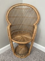 Vintage Child Size Rattan Peacock Chair 29” Photo Movie Prop Kid Doll Ho... - $128.65