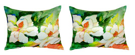 Pair of Betsy Drake Magnolia No Cord Pillows 15 Inch X 22 Inch - £63.30 GBP