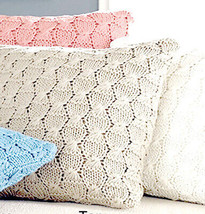 Sferra Charlotte Ivory Chunky Soft Knit Cotton Euro Sham Pillow Cover 26... - $32.90