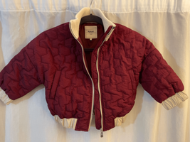 Kids Fashion Puffer Jacket-Alphabet-110/56 5T Youth Foreign Red w/White Trim EUC - £11.78 GBP