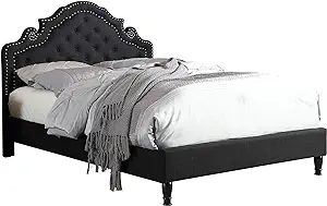HomeLife Premiere Classics 51&quot; Tall Platform Bed with Cloth Headboard an... - $592.99