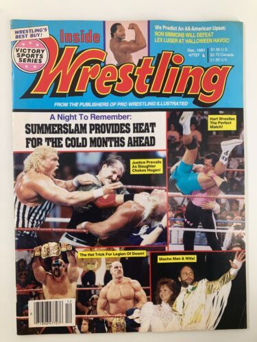Inside Wrestling Magazine December 1991 Hulk Hogan vs Sgt. Slaughter No ... - $8.50