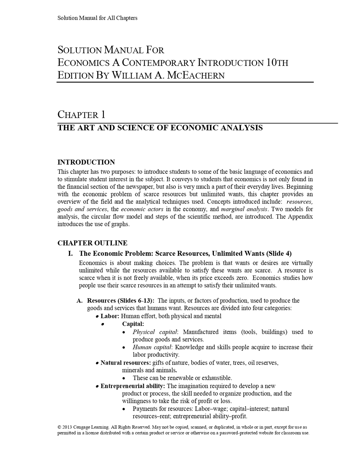 Solution Manual for Economics A Contemporary Introduction 10th Edition W... - $17.20