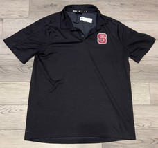 NC State Wolfpack Addidas Black Pin Striped Golf Polo Size Large - $24.18