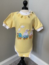 Springtime Creations Yellow Easter Bunny Egg Train Embroidered 1 Piece 6 Month - £4.73 GBP
