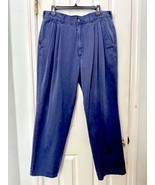 Bugle Boy Company Basics Mens 36W X 30L Navy Pleated Straight Leg Cotton... - €17,18 EUR